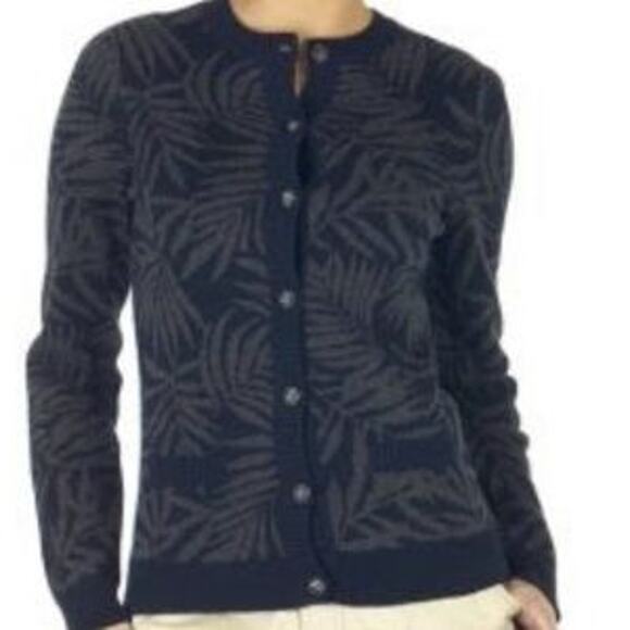 Proenza schouler Women's Blue Leaf Long Sleeve Button Up Cardigan Sweater S - Picture 1 of 5